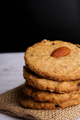 Homemade Almond cookies on a shabby  