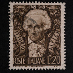 Vittorio Alfieri on an Italian stamp