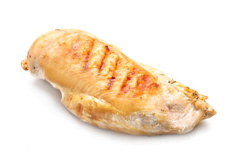 Cooked chicken fillet on white background