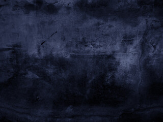 Dark cement texture background, Black-blue grunge concrete, Wall indigo grungy old abstract