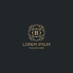 Premium monogram letter B initials logo. Universal symbol icon vector design. Luxury