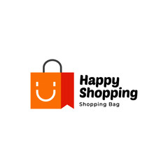 happy shopping logo. Happy Shop logo designs, Fun Store logo template vector illustration,