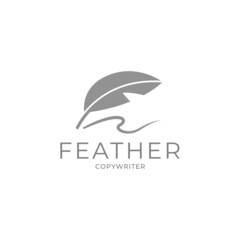 Feather writing Logo Template vector illustration