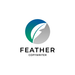 Obraz premium Feather writing Logo Template vector illustration