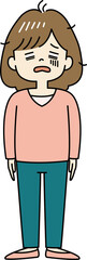 げっそりする女性（全身）
