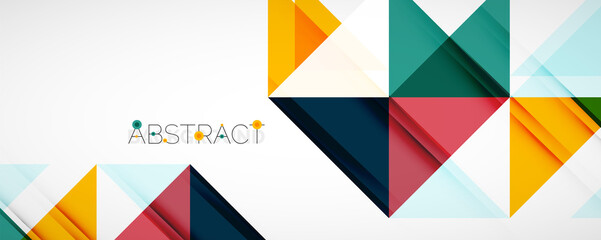 Geometric abstract background. Techno color triangle shapes. Vector illustration for covers, banners, flyers and posters and other designs