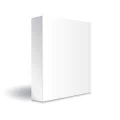 Blank white paper or cardboard rectangle box with right side mockup template.