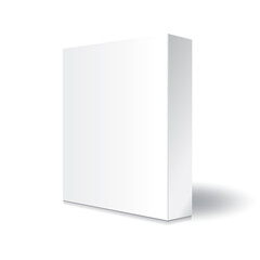 Blank white paper or cardboard rectangle box with left side mockup template.