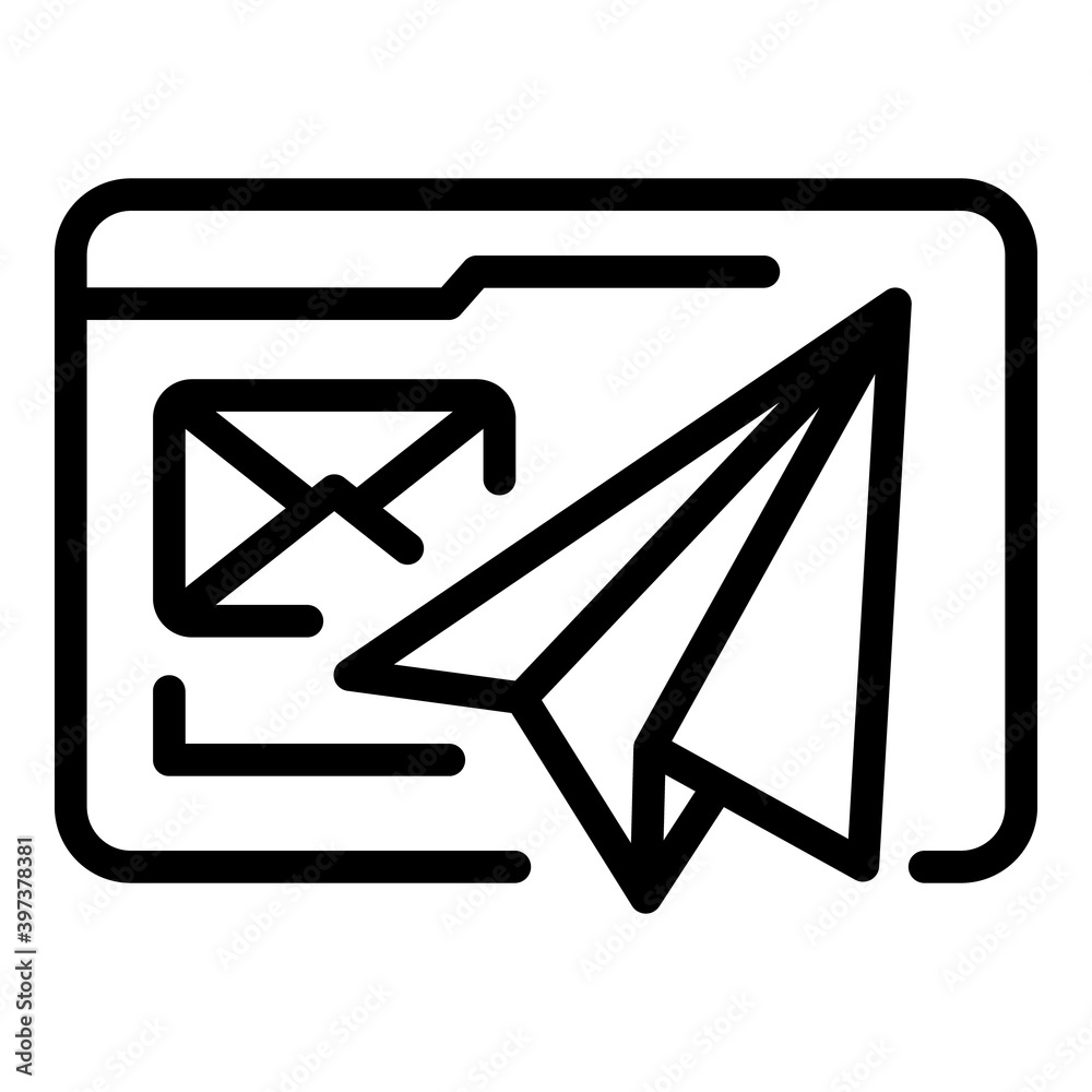 Poster envelope network icon. outline envelope network vector icon for web design isolated on white backgro