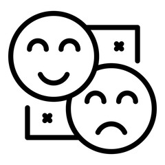 Network smiles icon. Outline network smiles vector icon for web design isolated on white background