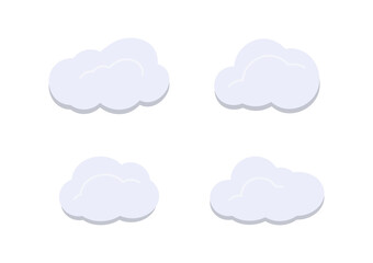 cloud vectors isolated on white background ep94