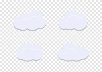 cloud vectors isolated on transparency background ep94