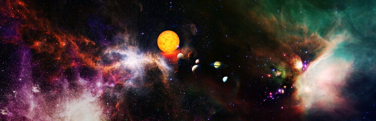 Planet Earth in dark outer space. View of the earth from the moon. Elements of this image furnished...