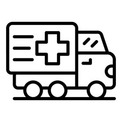 Delivery drugs van icon. Outline delivery drugs van vector icon for web design isolated on white background