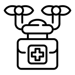 Drugs drone icon. Outline drugs drone vector icon for web design isolated on white background