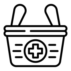 Medical basket icon. Outline medical basket vector icon for web design isolated on white background