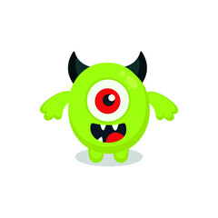 Cute monster logo. Monster logo character template vector. Character logo template.