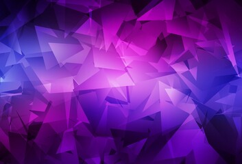 Light Purple, Pink vector gradient triangles pattern.