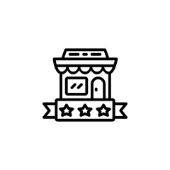 rating vector icon line style. Perfect for website, application, commerce, presentation, logo and more. simple, thin and modern outline icon