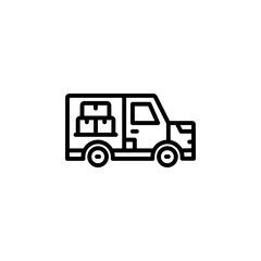 delivery vector icon line style. Perfect for website, application, commerce, presentation, logo and more. simple, thin and modern outline icon