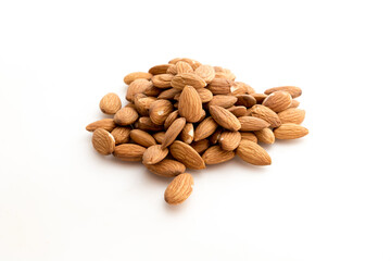 Almonds with white background