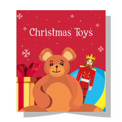 merry christmas toys teddy bear gift and prince design