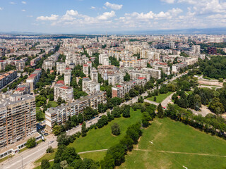 Aerial view of South Park in city of Sofia, Bulgaria