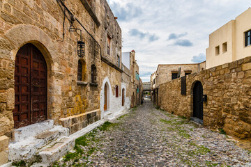 Old Town street view in Rhodes Island. Rhodes is Populer Tourist destination in Greece.