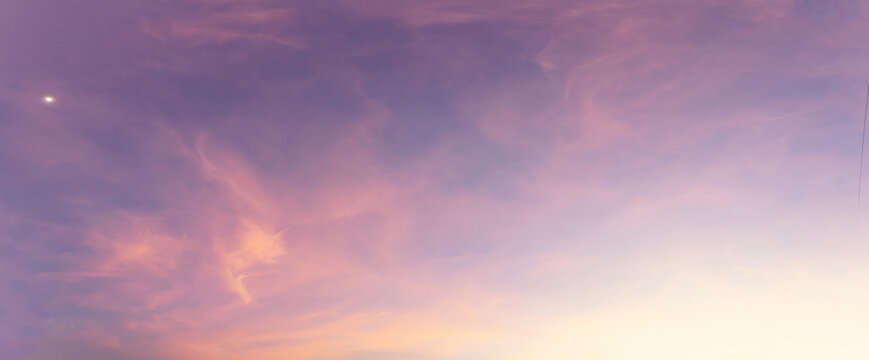 sky panorama  Natural colors Evening sky Shine new day for Heaven, The light from heaven from the sky is a mystery, In the twilight golden atmosphere, Modern sheet structure design, New Banner Web 202