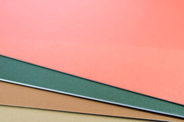 Fototapeta premium Colorful passepartouts for picture framing in a small shop, image for background.