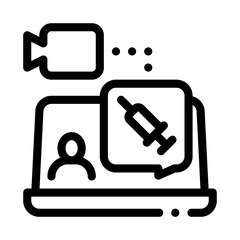 syringe video control black icon vector. syringe video control sign. isolated symbol illustration
