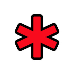 The star of life - medical ambulance symbol, simple icon on a white background. illustration