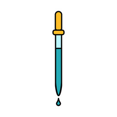 Medical pipette for instillation of drops, medication to the patient, a simple icon on a white background.  illustration