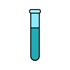 Chemical laboratory medical test tube, flask for drugs and chemical experiments, simple icon on a white background. illustration