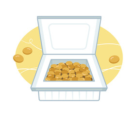 パックに入った納豆のイラスト