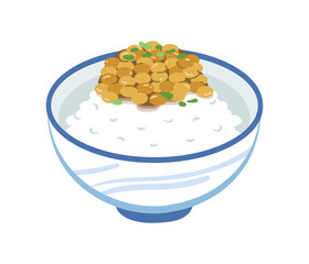納豆ごはんのイラスト