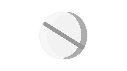 Beautiful medical white round pill capsule with medicine suture with vitamins antibiotics for the treatment of diseases pharmaceutical on a white background. illustration