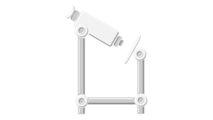 Beautiful medical scientific laboratory optical digital microscope on the bracket for the study of drugs on a white background. illustration
