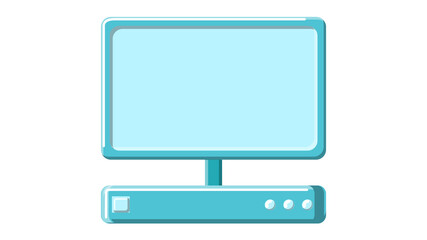 A beautiful medical computer with a digital monitor. A modern medical device for ultrasound imaging research on a white background. illustration
