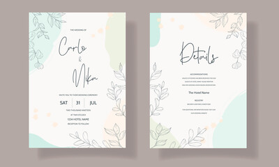 Beautiful and elegant wedding invitation floral