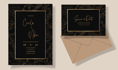 Beautiful and elegant wedding invitation floral