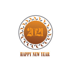 new year decoration illustration circle logo with color design vector