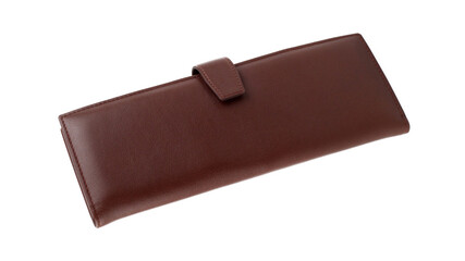 New brown card case of genuine cattle leather