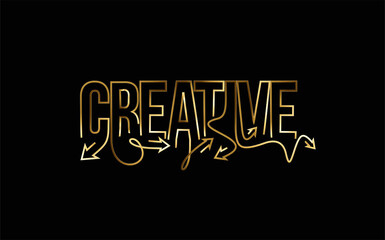Creative Calligraphic gold Text banner poster vector illustration Design.