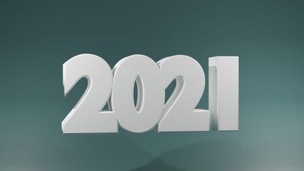 Happy new year 2021 in 3D .