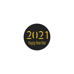 new year symbol logo 2021 circle illustration with color vector design