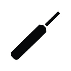 Black Cricket Bat Sports glyph icon