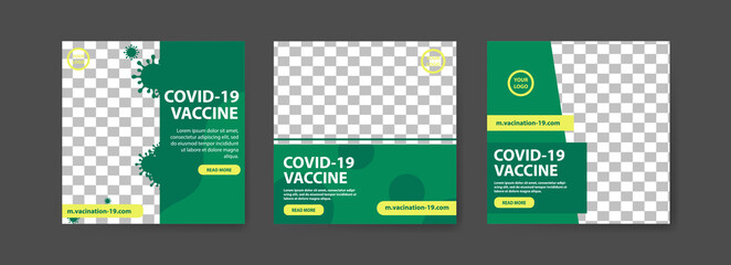 Collection of covid-19 vaccine social media posts. vaccine for covid-19. for the socialization of the covid-19 virus vaccination.
