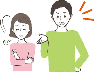 illustration of a fighting couple