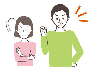 illustration of a fighting couple